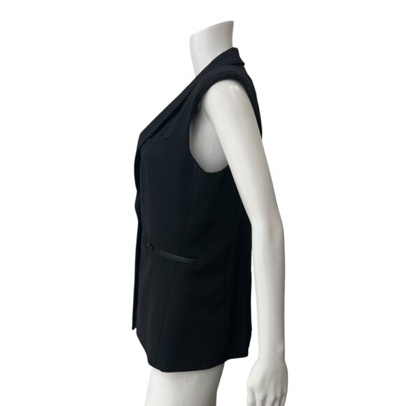 Veronica Beard Black Tux Single Breasted Vest Nylon Blazer size 6 - Picture 9 of 11